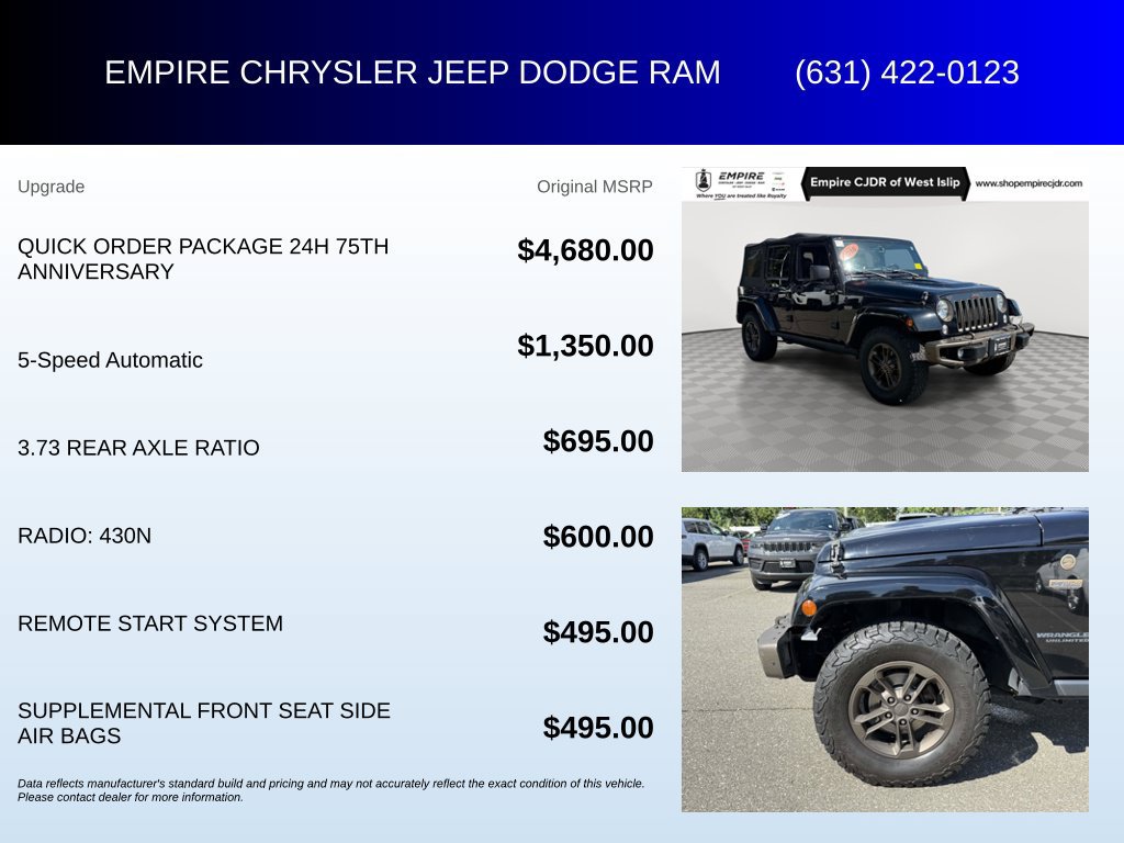 Certified 2016 Jeep Wrangler Unlimited Sahara AWD/4WD image 7