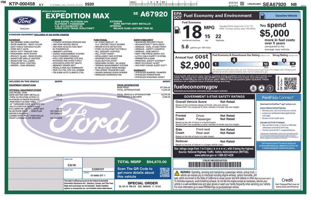 New 2025 Ford Expedition Max Platinum w/ Platinum Ultimate Package AWD/4WD image 38