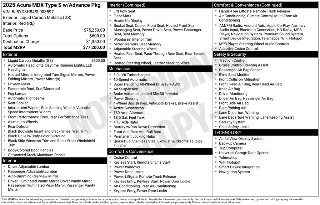 Used 2025 Acura MDX Type S image 34