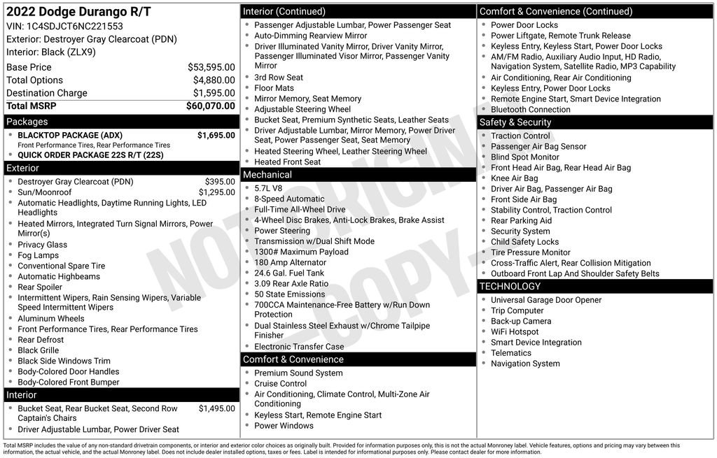 Used 2022 Dodge Durango R/T w/ Blacktop Package AWD/4WD image 6
