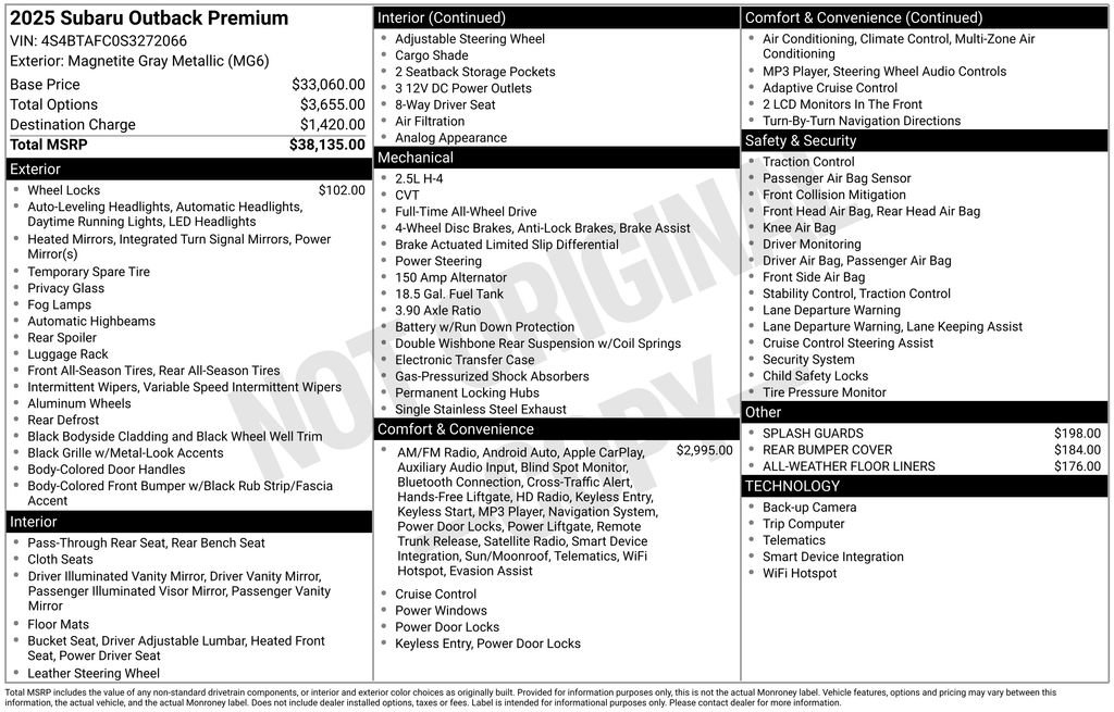 Certified 2025 Subaru Outback Premium image 32