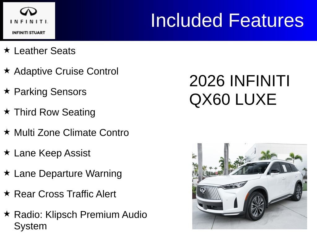 Certified 2026 INFINITI QX60 Luxe w/ Cargo Package FWD image 4