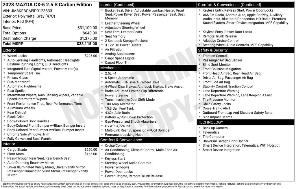 Used 2023 MAZDA CX-5 Carbon Edition image 34