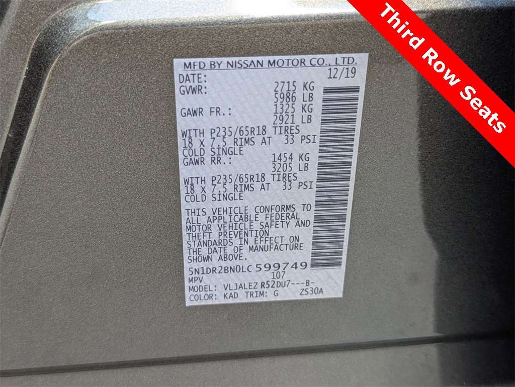 Used 2020 Nissan Pathfinder SV image 33