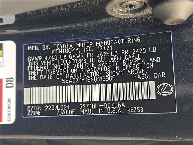 Used 2022 Lexus ES 350 w/ Premium Package FWD image 25