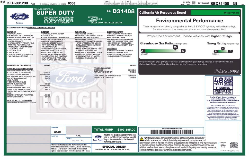 Used 2025 Ford F450 Platinum w/ FX4 Off-Road Package AWD/4WD image 25