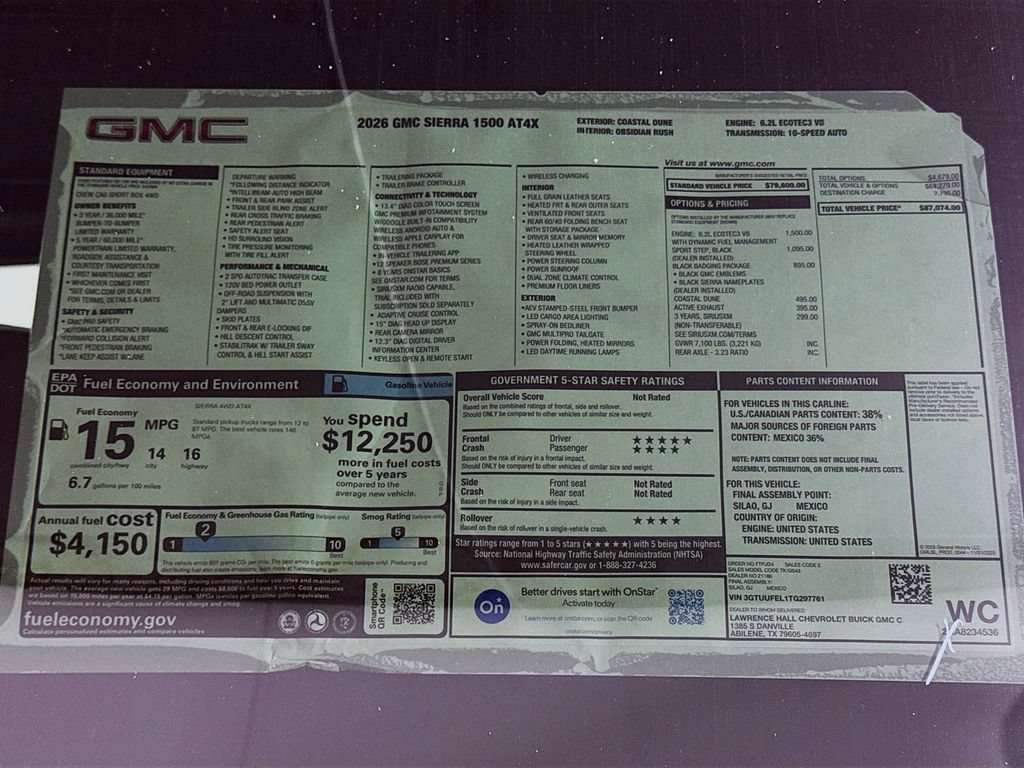 New 2026 GMC Sierra 1500 AT4X w/ LPO, Black Badging Package AWD/4WD image 20