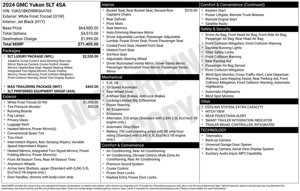 Used 2024 GMC Yukon SLT w/ SLT Luxury Package RWD image 6