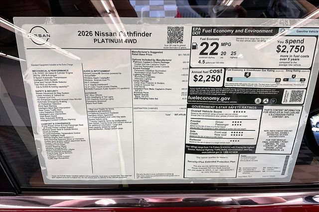 New 2026 Nissan Pathfinder Platinum AWD/4WD image 42