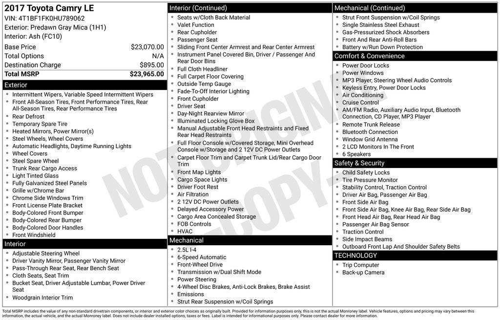 Used 2017 Toyota Camry LE image 26