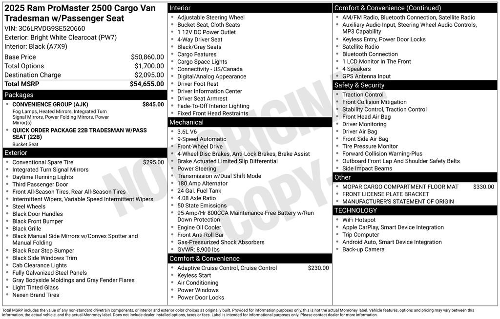 Used 2025 RAM ProMaster 2500 w/ Convenience Group FWD image 35