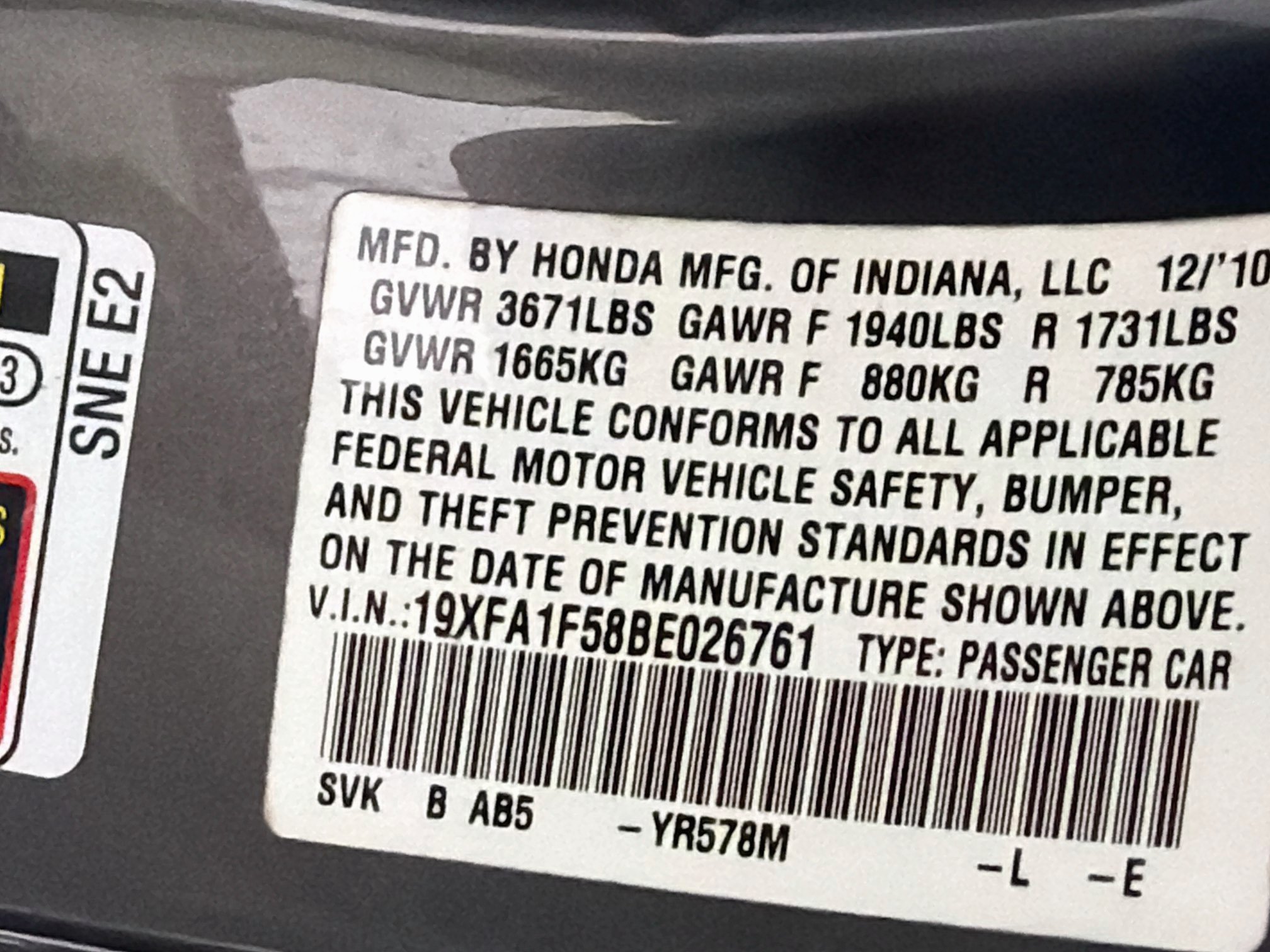 Used 2011 Honda Civic LX image 12