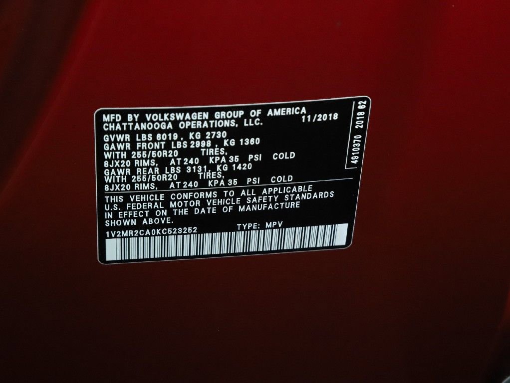 Used 2019 Volkswagen Atlas SEL AWD/4WD image 23