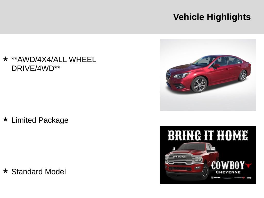 Used 2019 Subaru Legacy 2.5i Limited AWD/4WD video 2