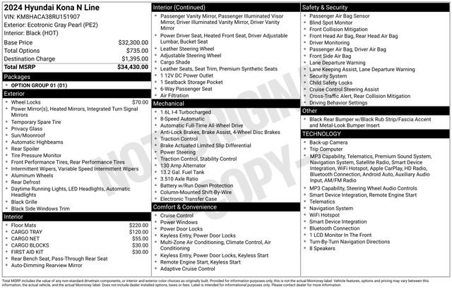 Certified 2024 Hyundai Kona N Line AWD/4WD image 23