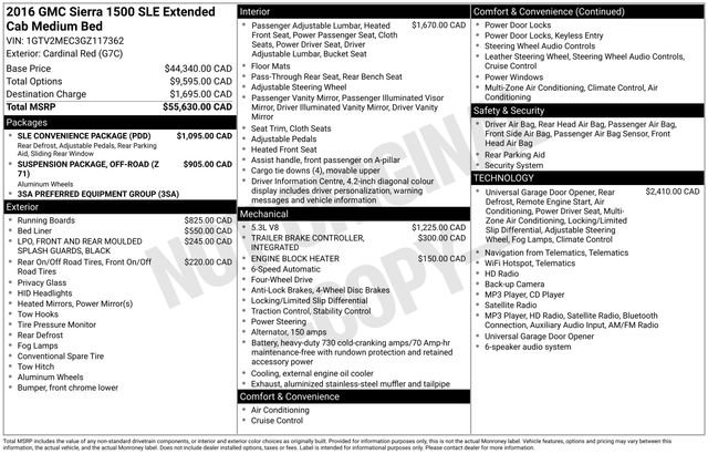 Used 2016 GMC Sierra 1500 SLE w/ SLE Convenience Package AWD/4WD image 2