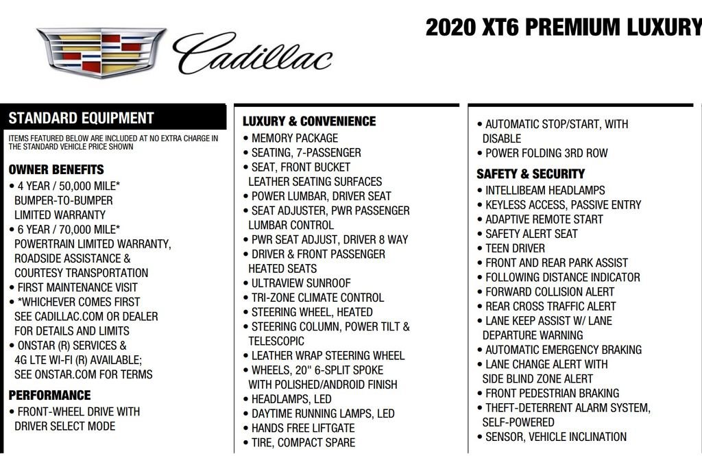 Used 2020 Cadillac XT6 Premium Luxury w/ LPO, Floor Liner Package FWD image 17