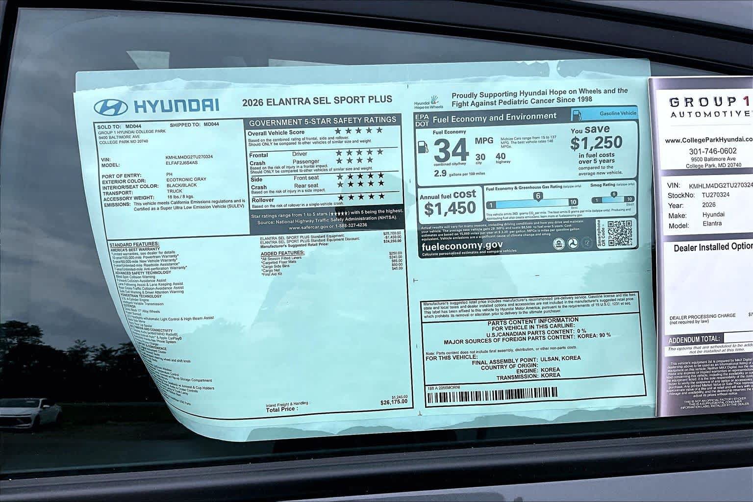 New 2026 Hyundai Elantra SEL Sport FWD image 19