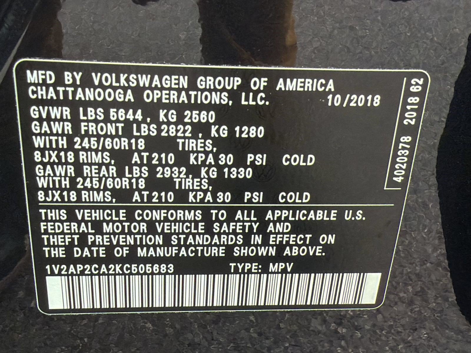 Used 2019 Volkswagen Atlas S FWD image 23