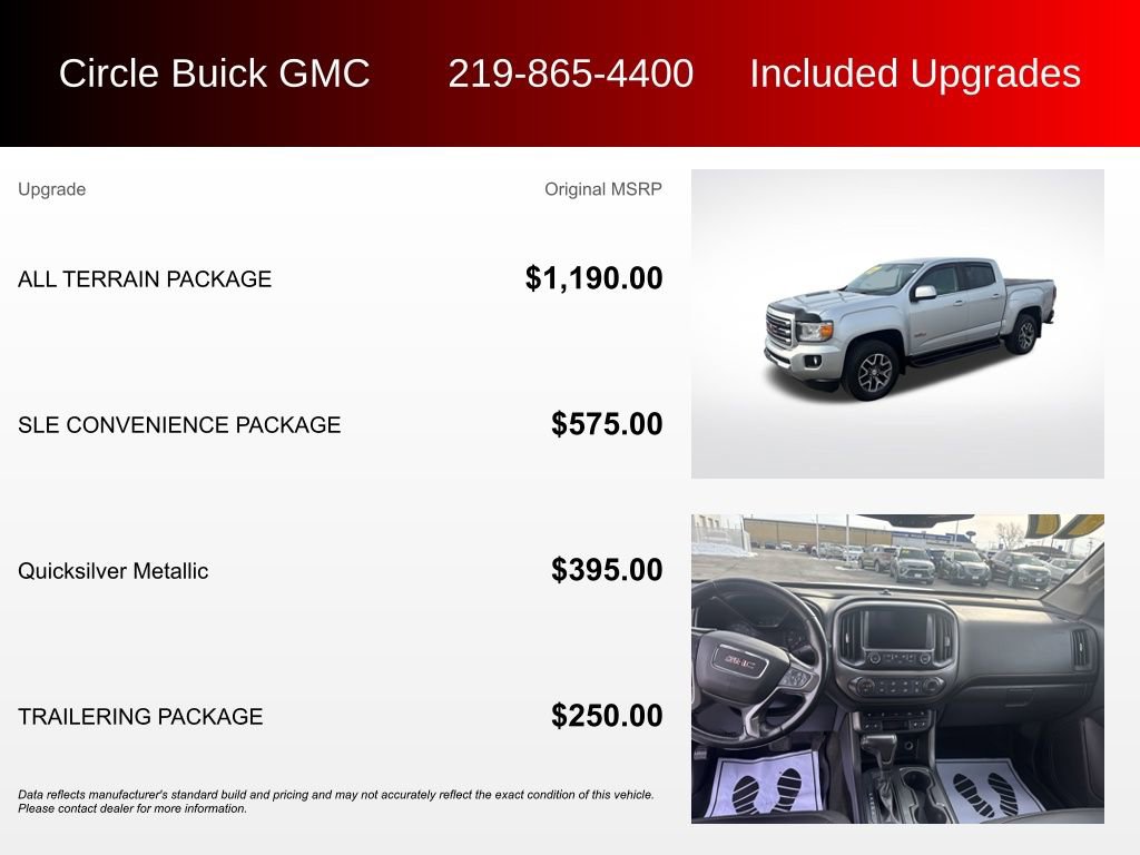 Used 2017 GMC Canyon SLE w/ All Terrain Package image 3