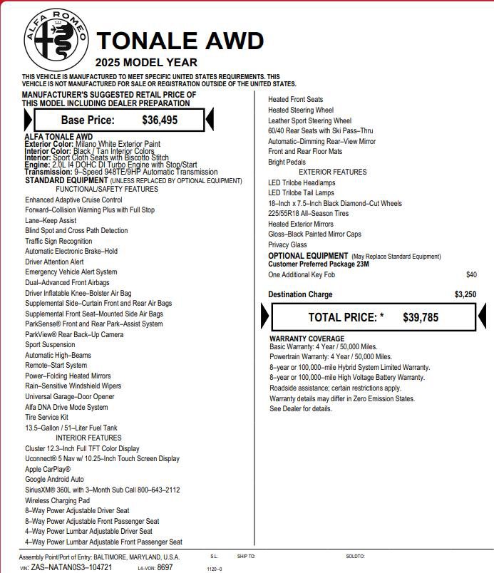 Used 2025 Alfa Romeo Tonale image 2