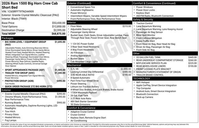 New 2026 RAM 1500 Big Horn AWD/4WD image 36