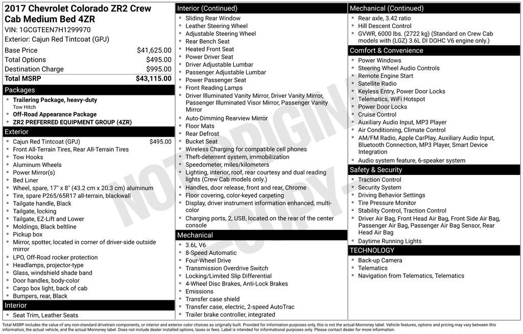 Used 2017 Chevrolet Colorado ZR2 AWD/4WD image 6