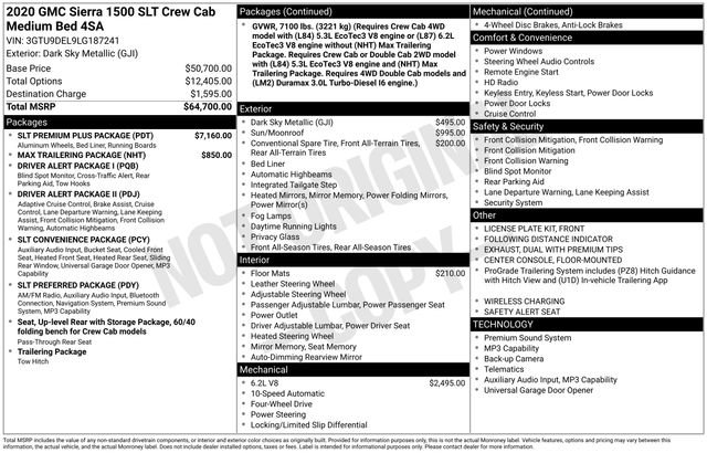 Certified 2020 GMC Sierra 1500 SLT w/ SLT Premium Plus Package AWD/4WD image 38