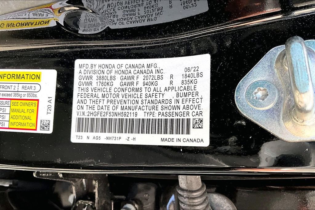 Used 2022 Honda Civic Sport image 16