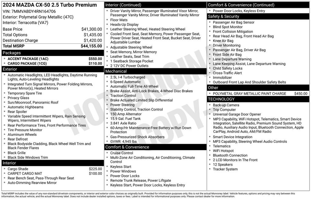 Certified 2024 MAZDA CX-50 AWD 2.5 Turbo w/ Accent Package image 11
