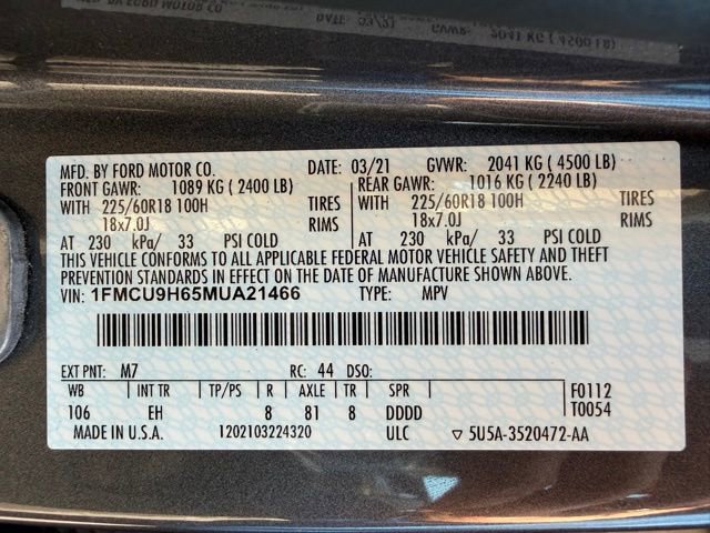 Used 2021 Ford Escape SEL image 44