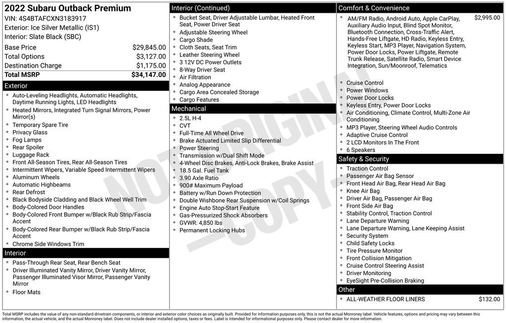 Used 2022 Subaru Outback Premium image 17