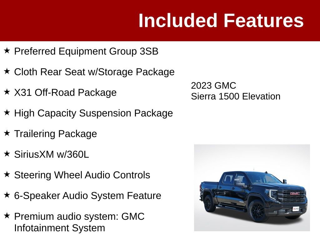 Used 2023 GMC Sierra 1500 Elevation w/ X31 Off-Road Package AWD/4WD image 3