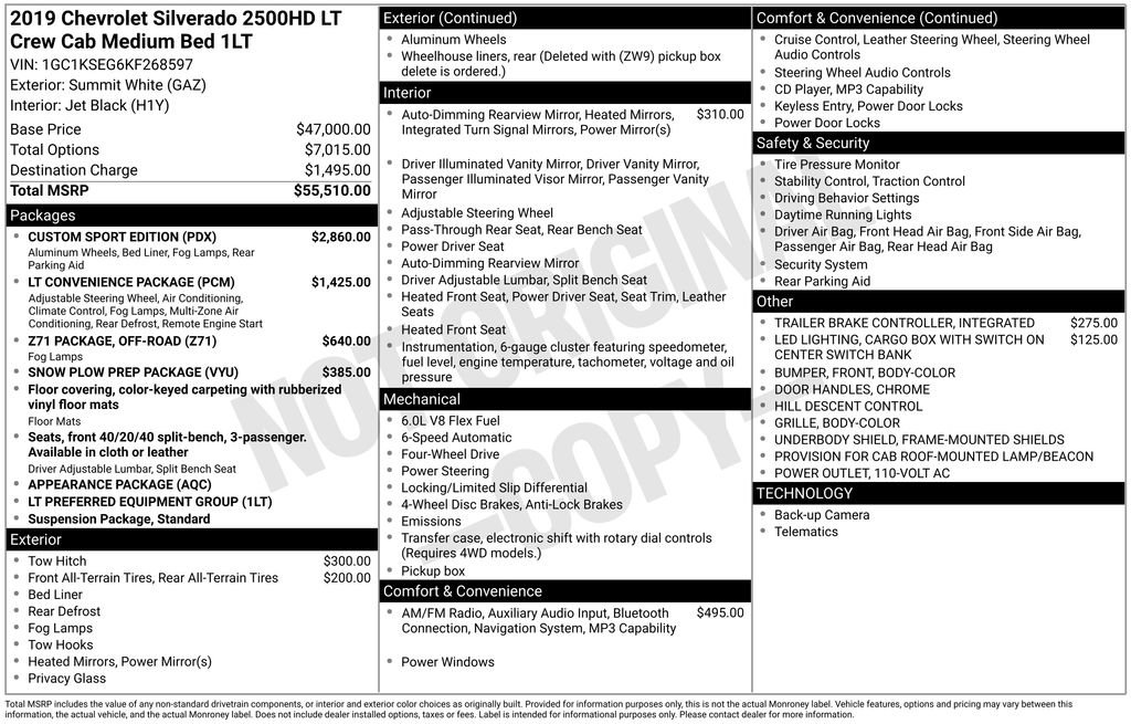 Certified 2019 Chevrolet Silverado 2500 LT w/ Custom Sport Edition AWD/4WD image 29