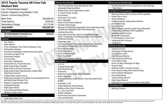 Certified 2019 Toyota Tacoma SR w/ SR Convenience Package RWD image 32