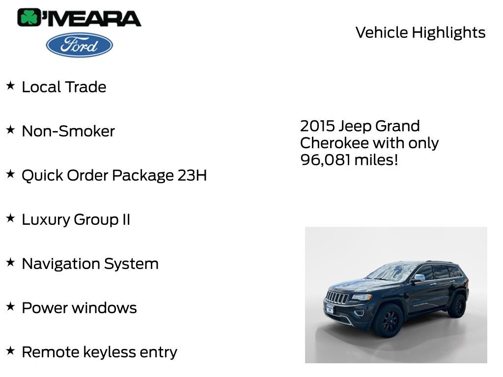Used 2015 Jeep Grand Cherokee Limited w/ Luxury Group II AWD/4WD image 8