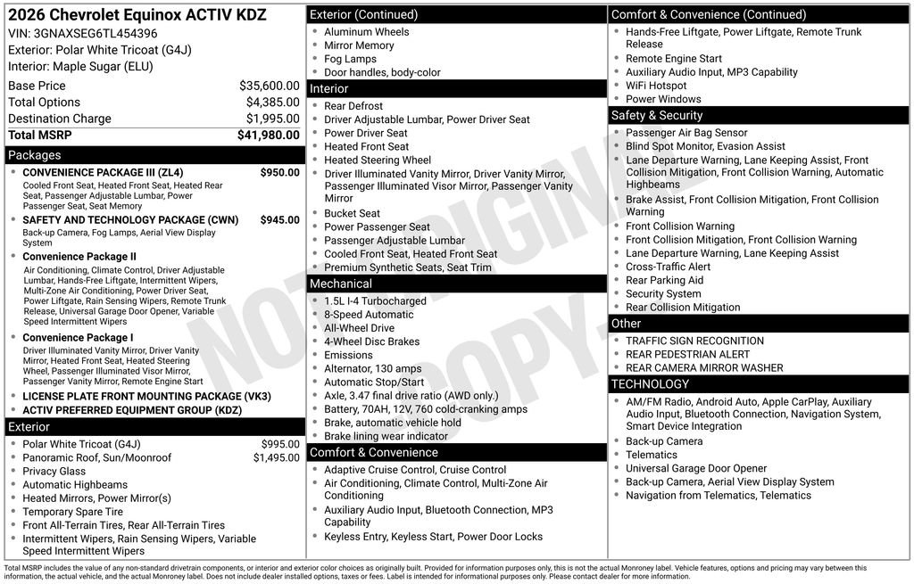 Used 2026 Chevrolet Equinox ACTIV w/ Convenience Package III AWD/4WD image 33