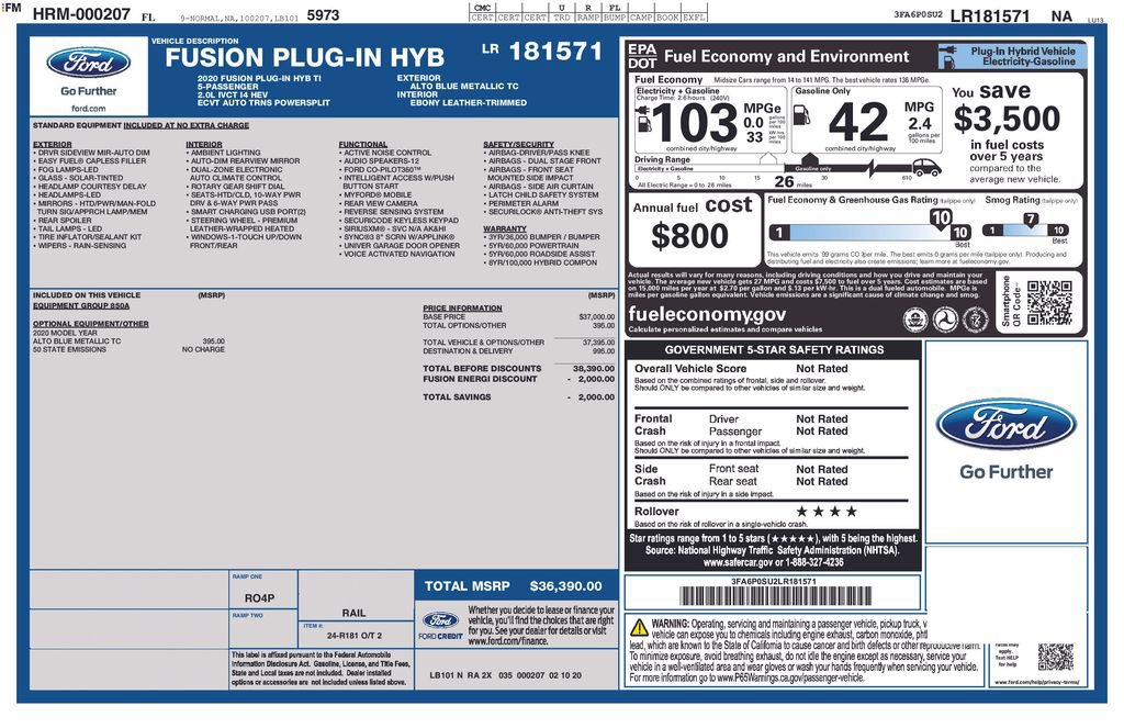 Used 2020 Ford Fusion Energi Titanium image 7