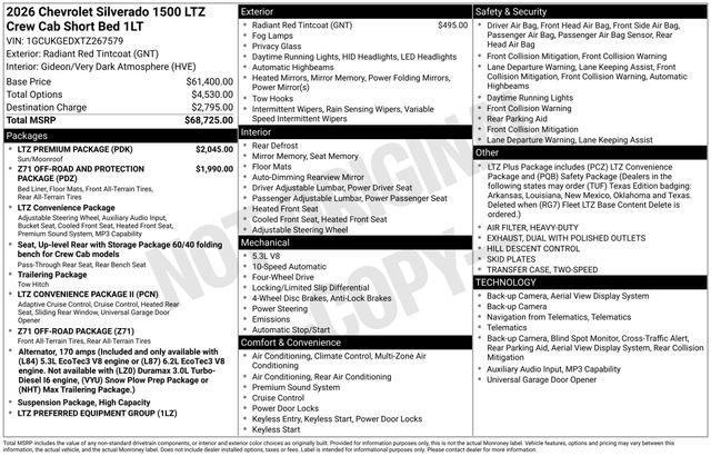 New 2026 Chevrolet Silverado 1500 LTZ w/ LTZ Premium Package image 77
