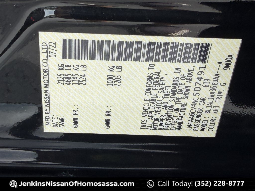 Certified 2022 Nissan Maxima SV w/ Floor Mat Group FWD image 41