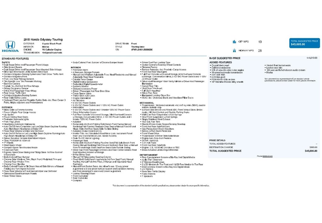 Used 2018 Honda Odyssey Touring image 9
