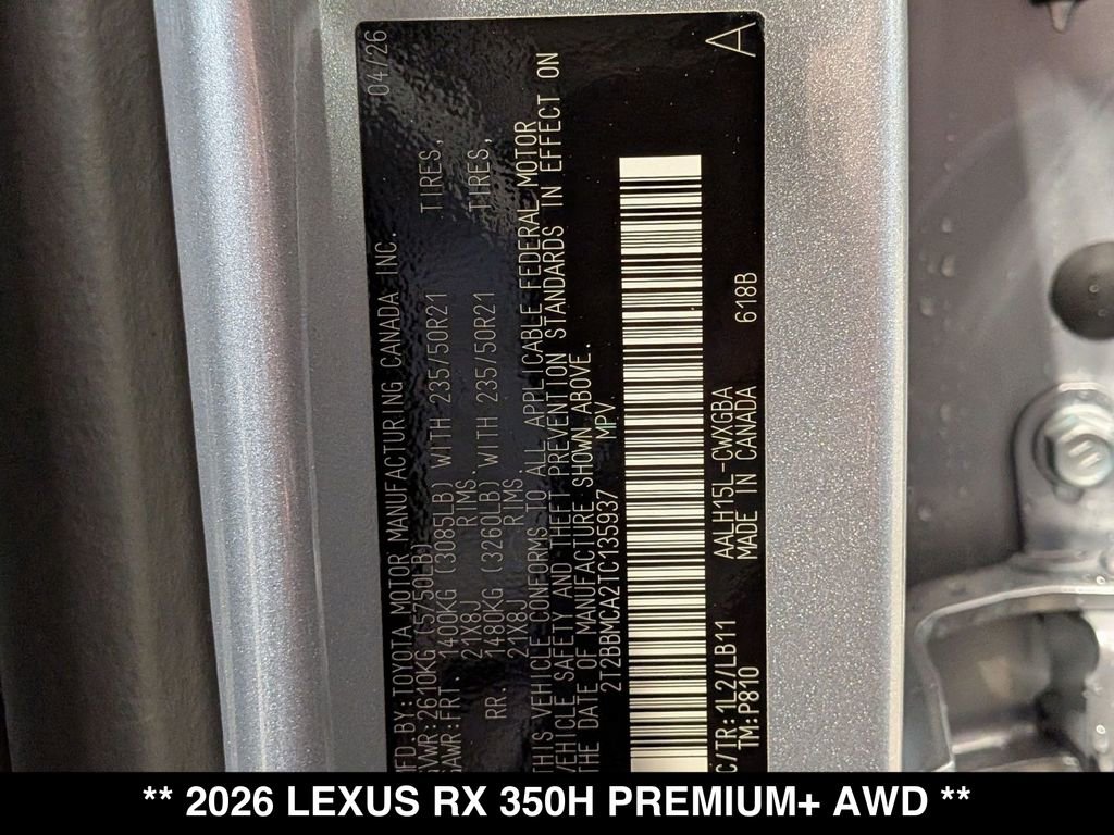 New 2026 Lexus RX 350 w/ Convenience Package AWD/4WD image 19