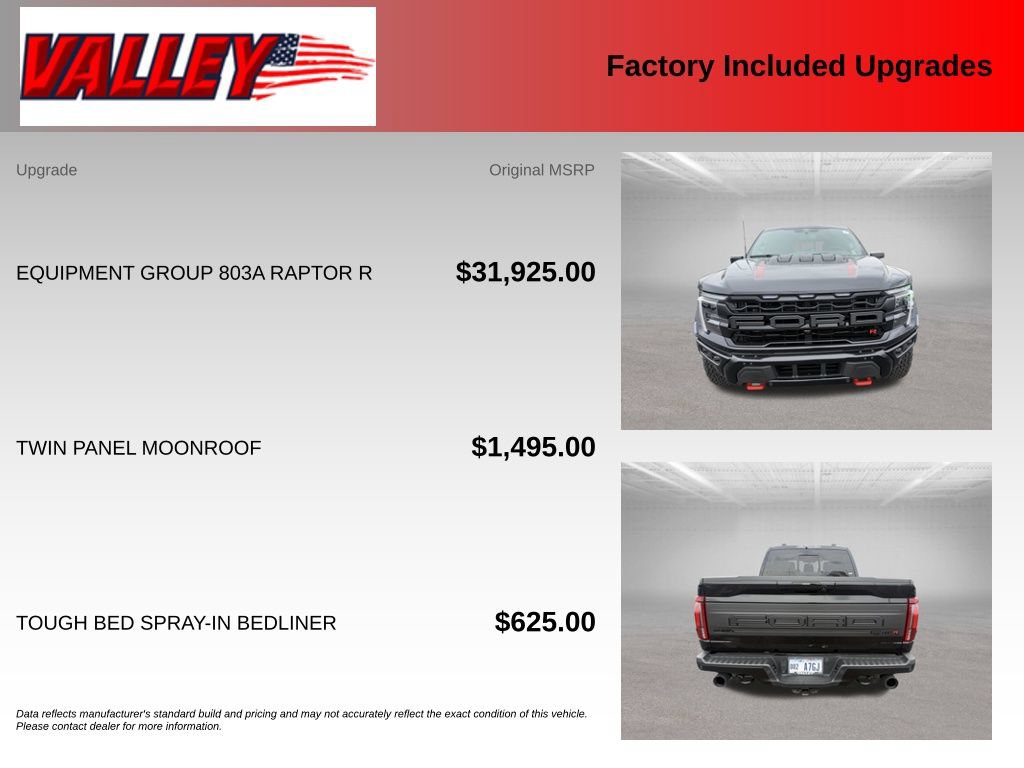 Certified 2025 Ford F150 Raptor w/ Equipment Group 803A Raptor R AWD/4WD image 6