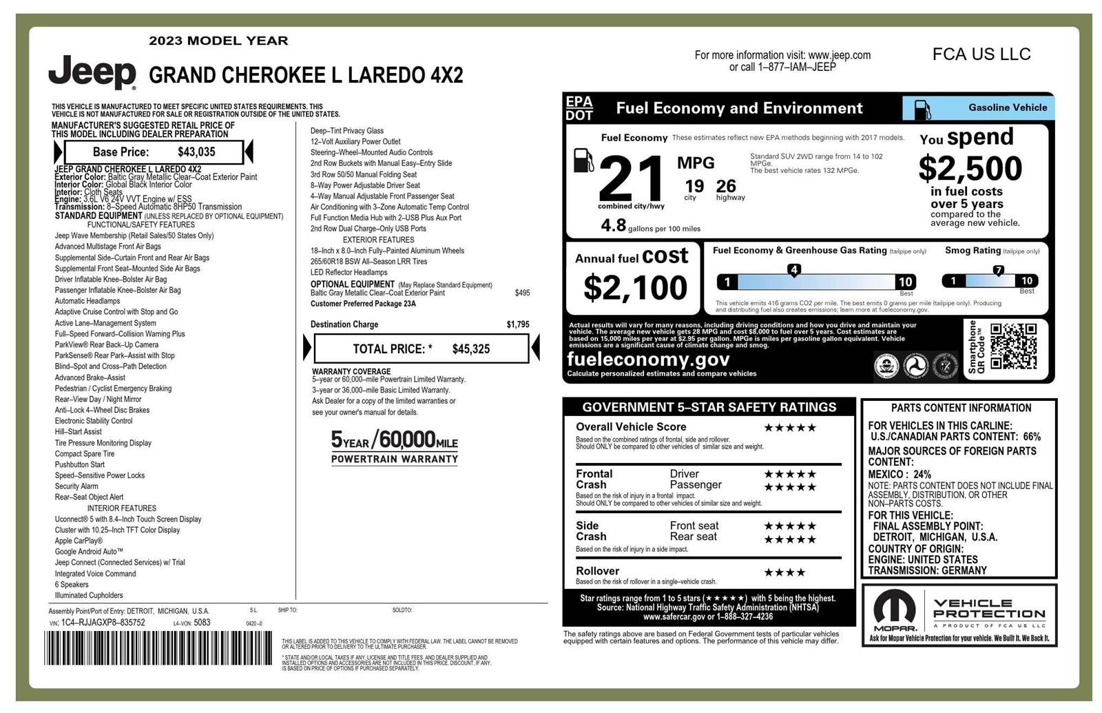 Used 2023 Jeep Grand Cherokee L Laredo RWD image 25