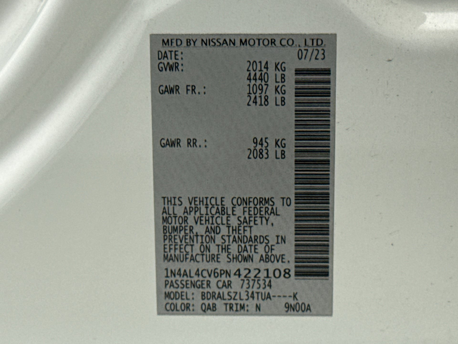 Used 2023 Nissan Altima 2.0 SR FWD image 13