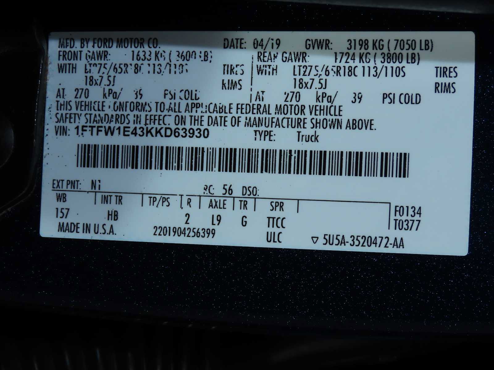 Certified 2019 Ford F150 Lariat w/ FX4 Off-Road Package image 36