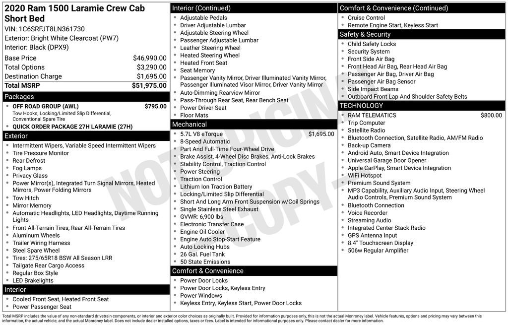 Used 2020 RAM 1500 Laramie w/ Off Road Group image 5