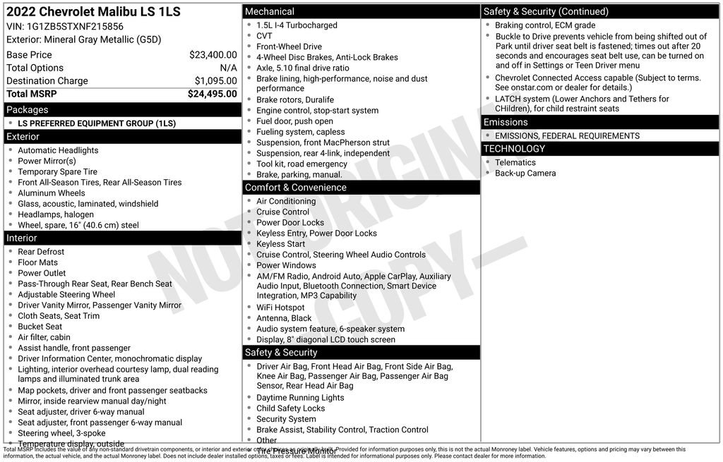 Used 2022 Chevrolet Malibu LS image 6