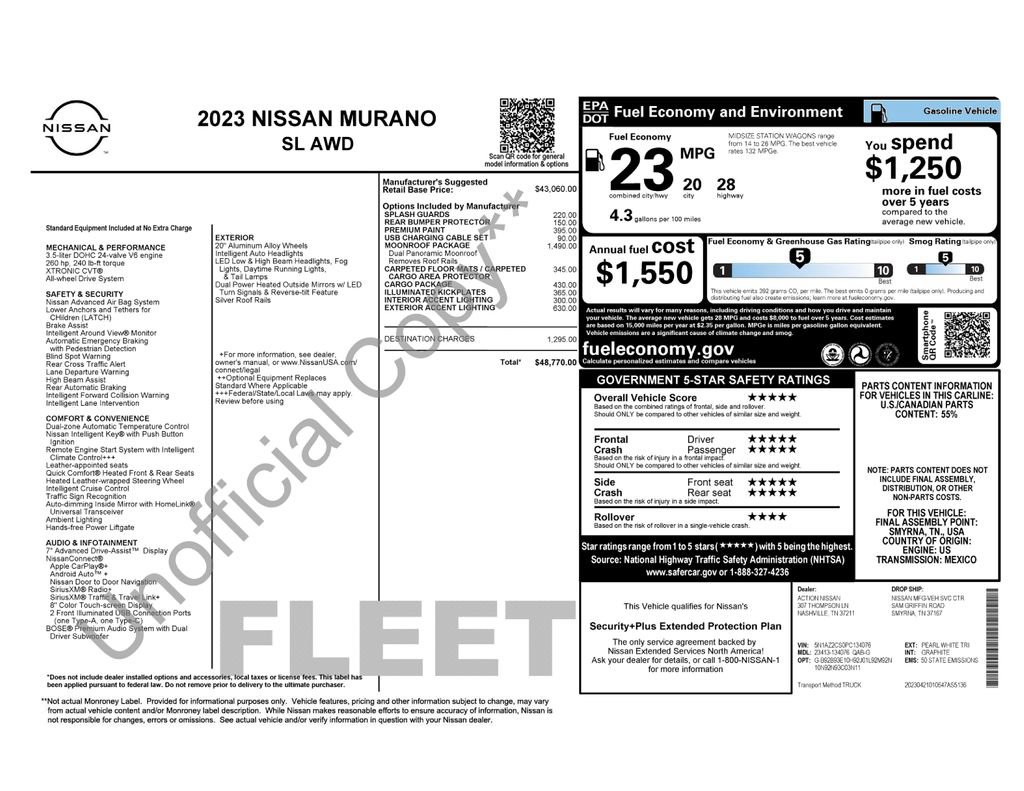 Used 2023 Nissan Murano SL w/ SL Moonroof Package AWD/4WD image 13