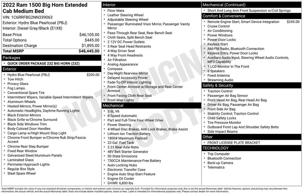 Certified 2022 RAM 1500 Big Horn AWD/4WD image 41